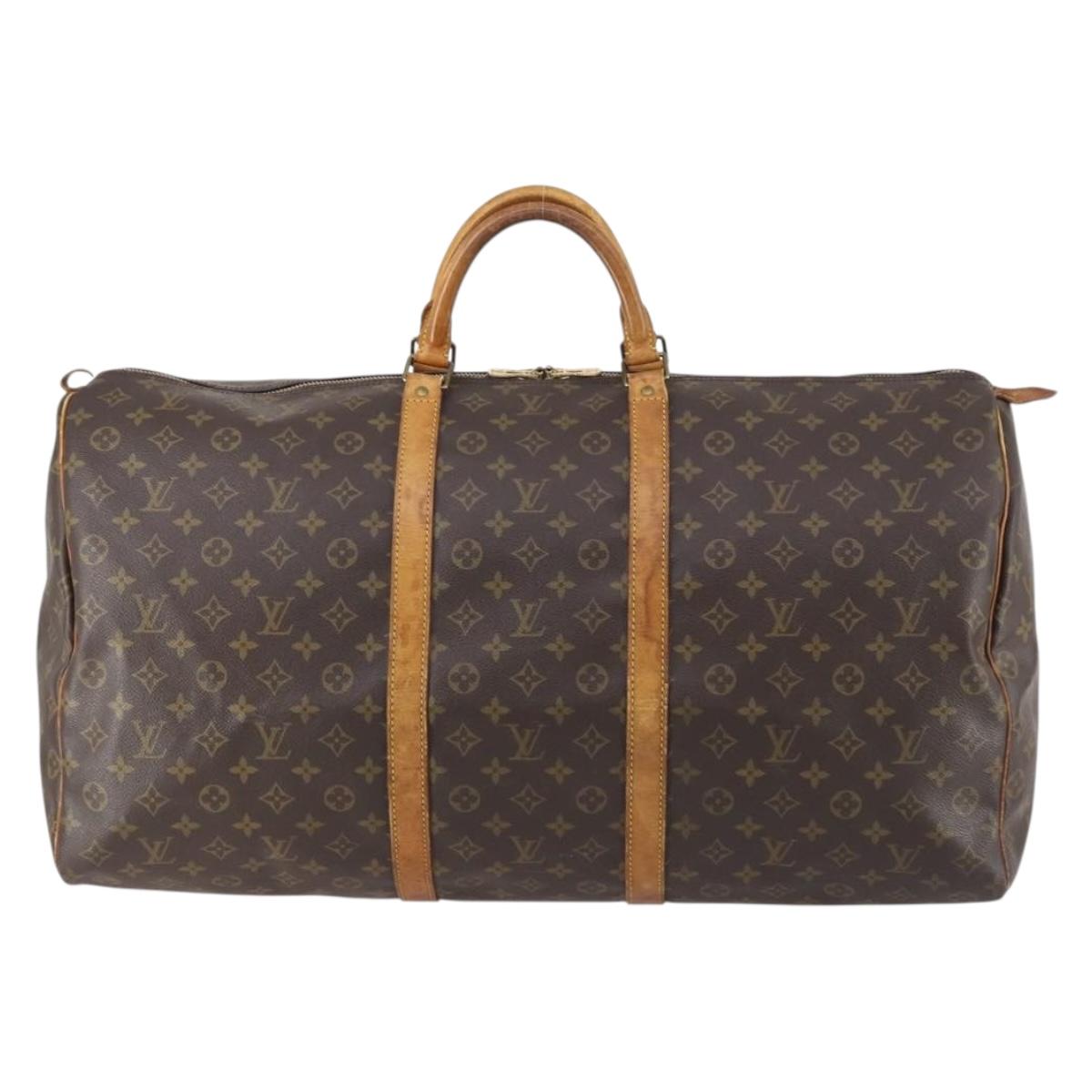 LOUIS VUITTON Monogram Keepall 60 Boston Bag M41422 LV Auth 150185