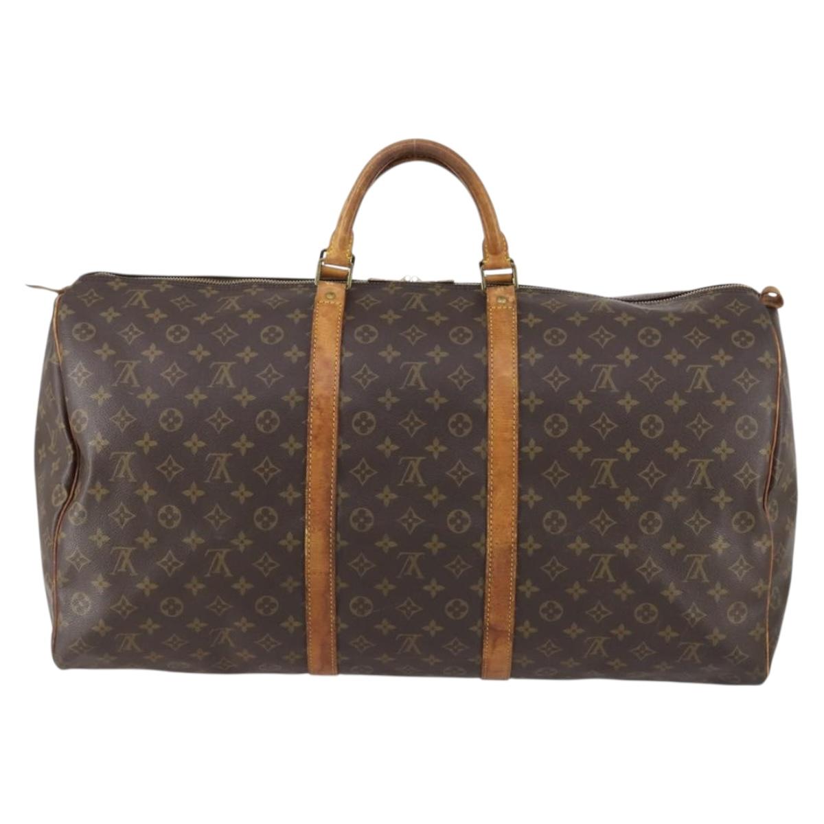 LOUIS VUITTON Monogram Keepall 60 Boston Bag M41422 LV Auth 150185