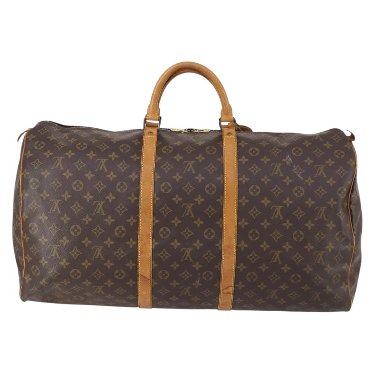 LOUIS VUITTON Monogram Keepall 60 Boston Bag M41422 LV Auth 150186