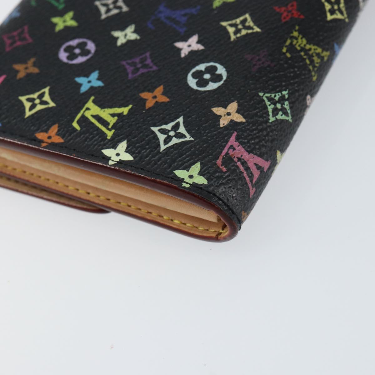 LOUIS VUITTON Multicolor Pochette Porte Monnaie Credit Black M60005 Auth 150194