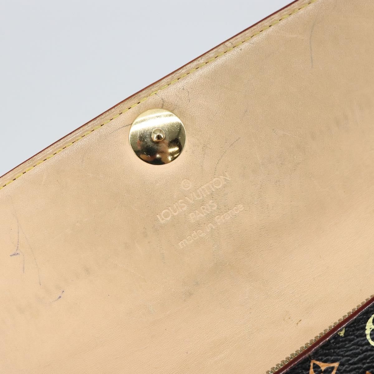 LOUIS VUITTON Multicolor Pochette Porte Monnaie Credit Black M60005 Auth 150194