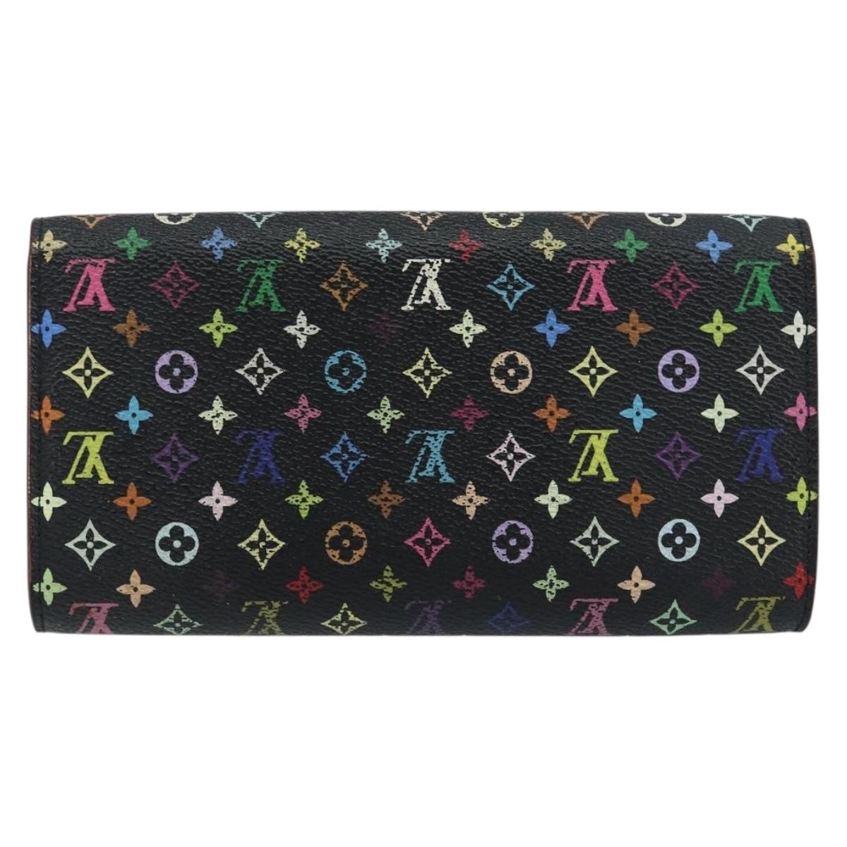 LOUIS VUITTON Multicolor Pochette Porte Monnaie Credit Black M60005 Auth 150194