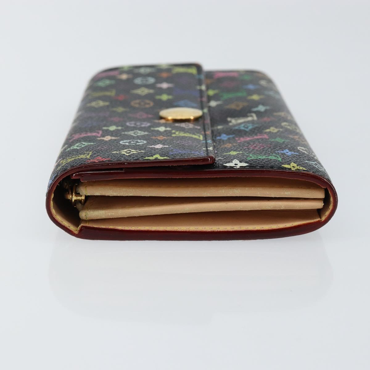 LOUIS VUITTON Multicolor Pochette Porte Monnaie Credit Black M60005 Auth 150194