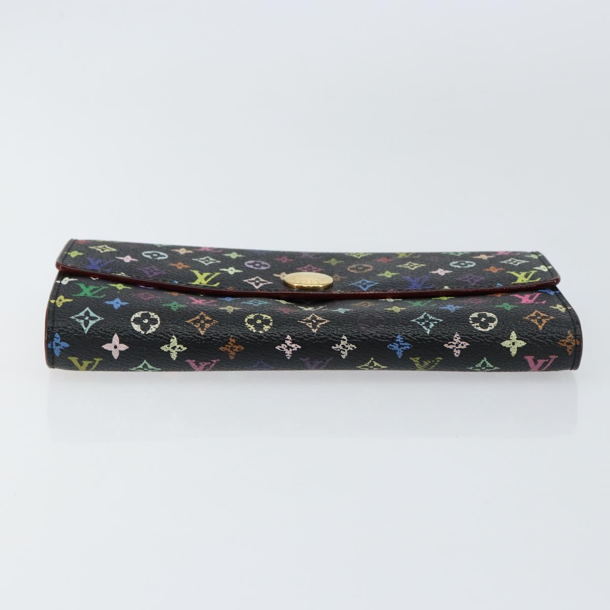 LOUIS VUITTON Multicolor Pochette Porte Monnaie Credit Black M60005 Auth 150194