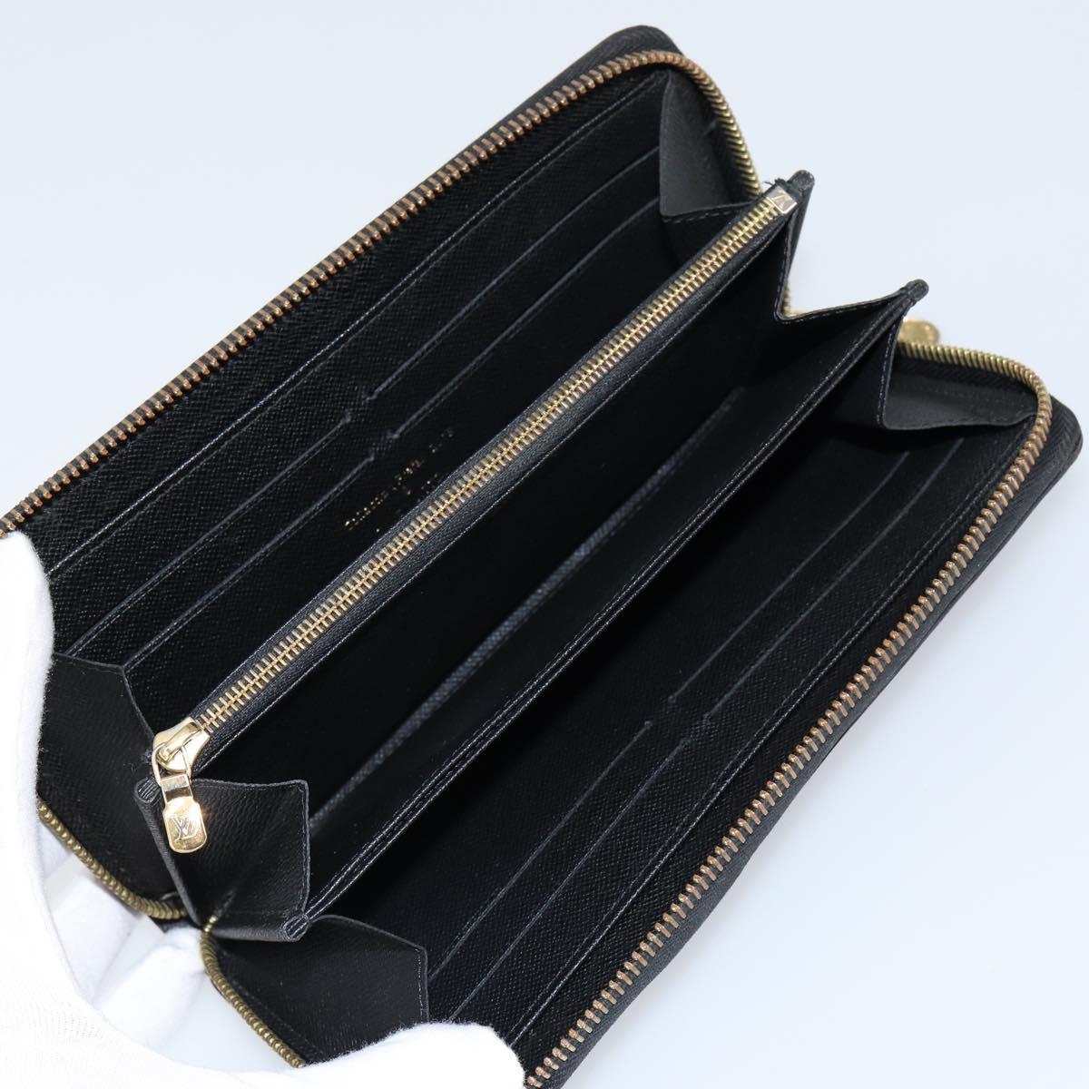 LOUIS VUITTON Damie Payette Zippy Wallet Long Wallet Black N63174 LV Auth 150195