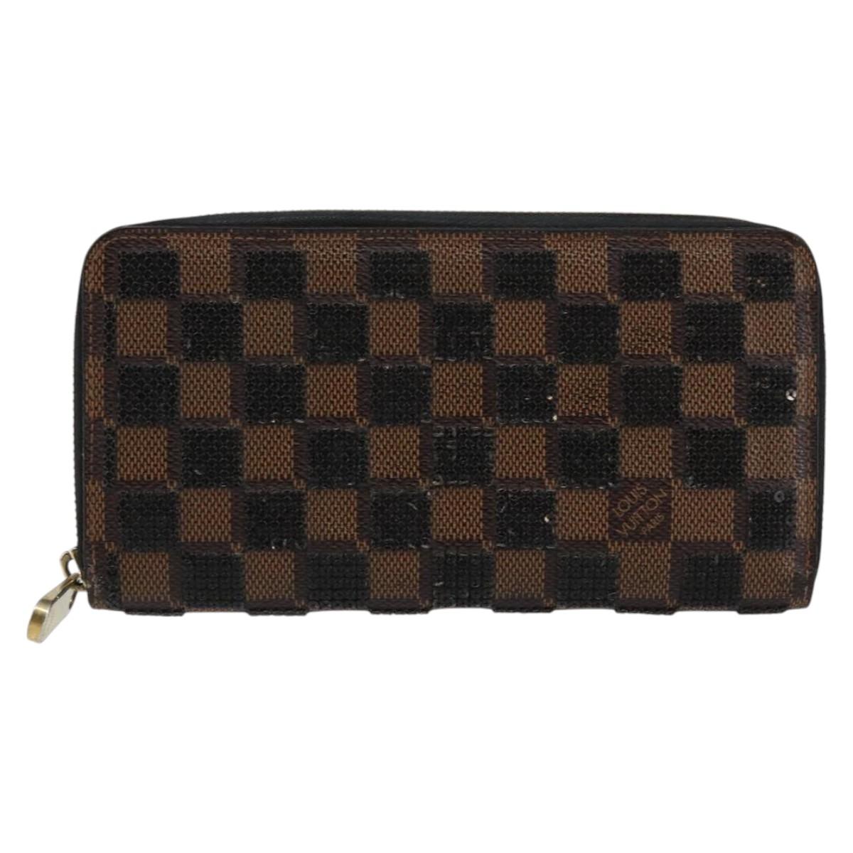 LOUIS VUITTON Damie Payette Zippy Wallet Long Wallet Black N63174 LV Auth 150195