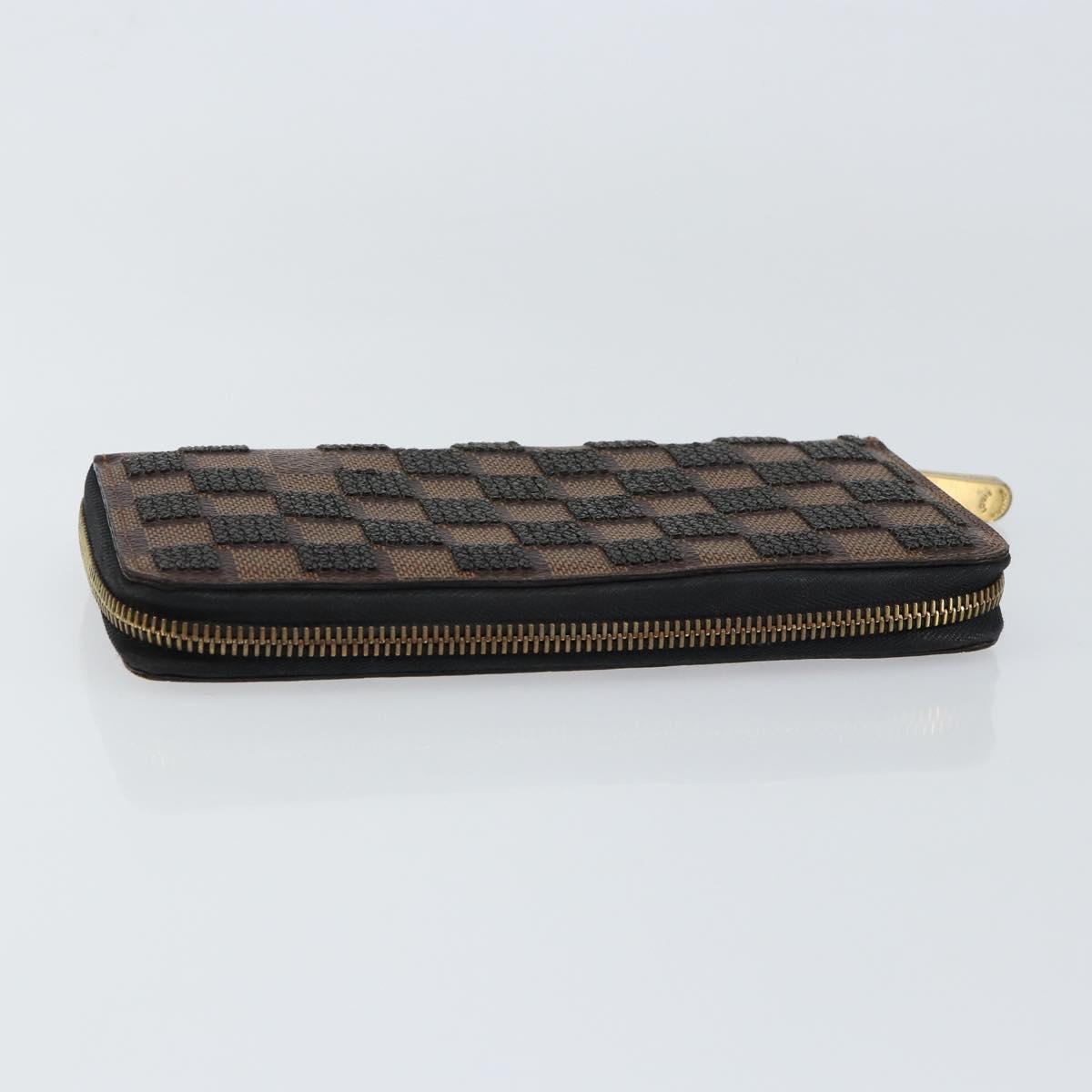 LOUIS VUITTON Damie Payette Zippy Wallet Long Wallet Black N63174 LV Auth 150195