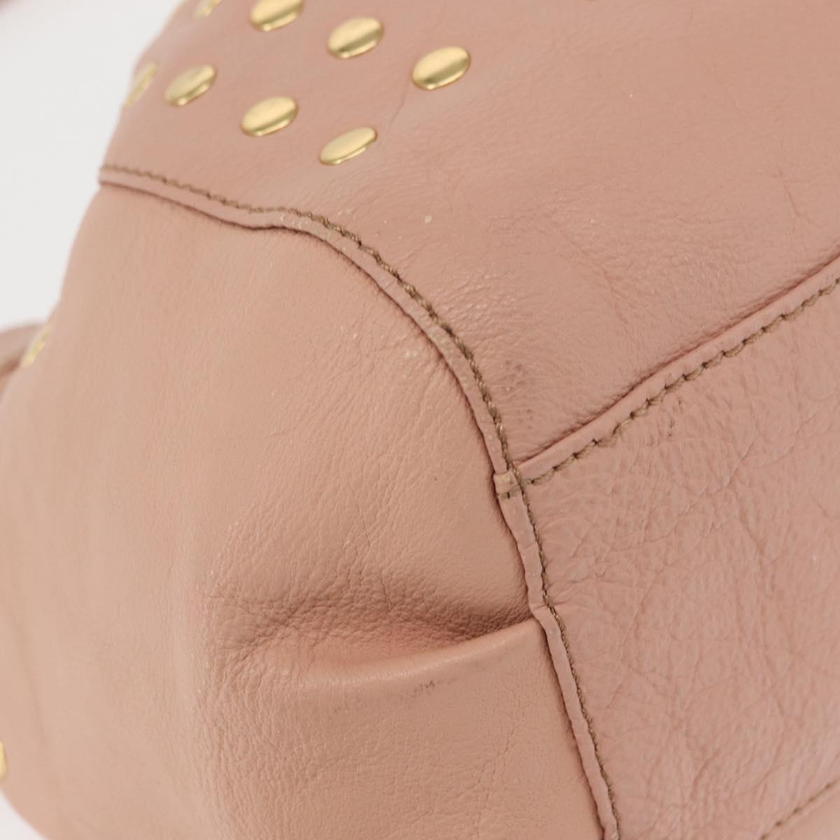 BURBERRY Blue Label Shoulder Bag Leather Pink Gold Auth 150199