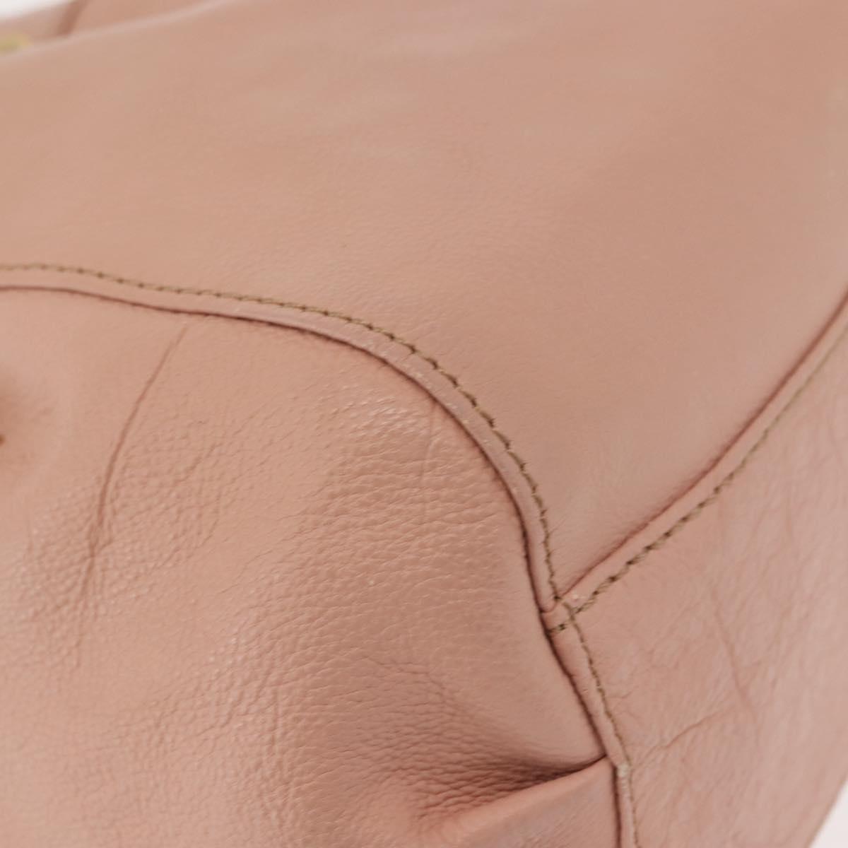 BURBERRY Blue Label Shoulder Bag Leather Pink Gold Auth 150199