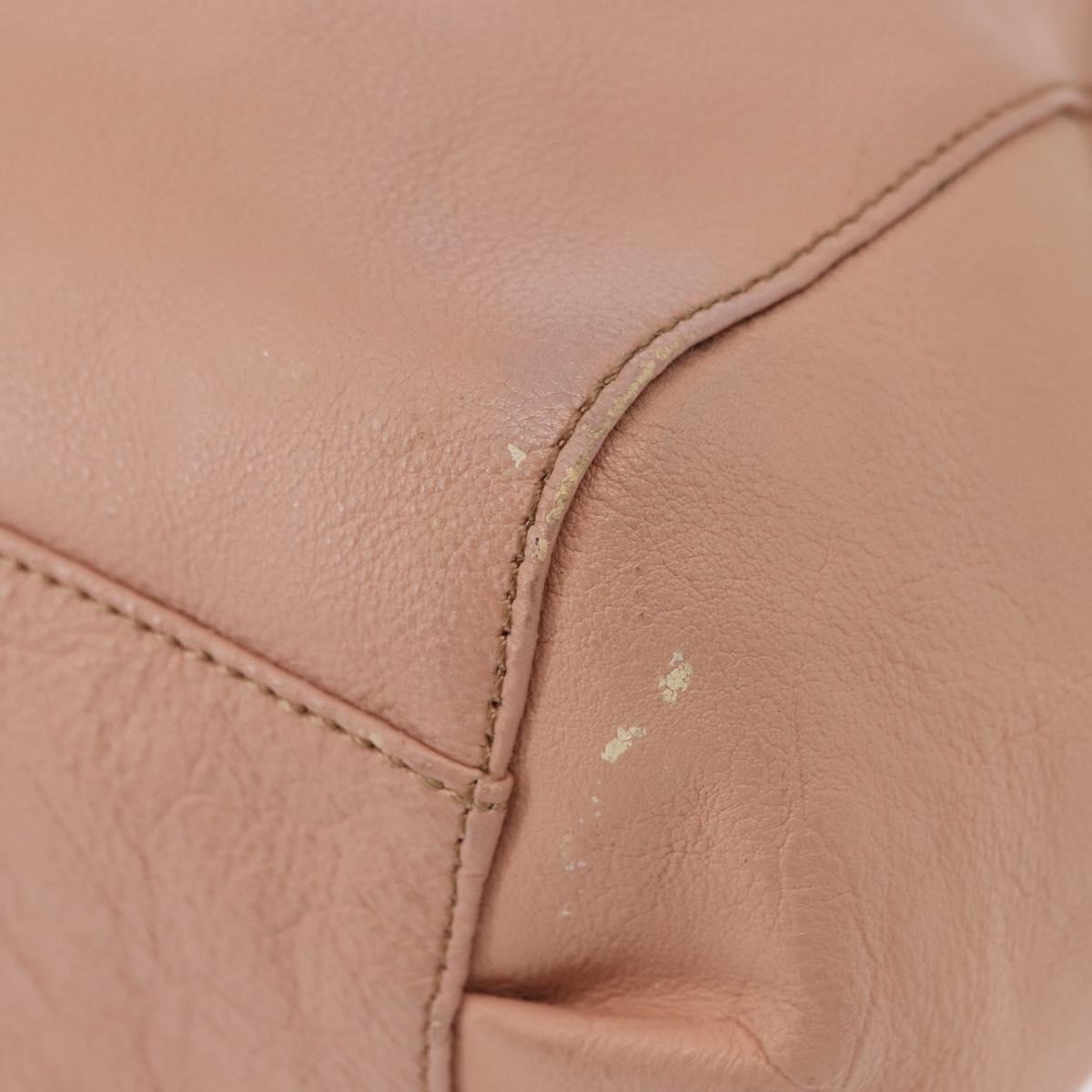 BURBERRY Blue Label Shoulder Bag Leather Pink Gold Auth 150199