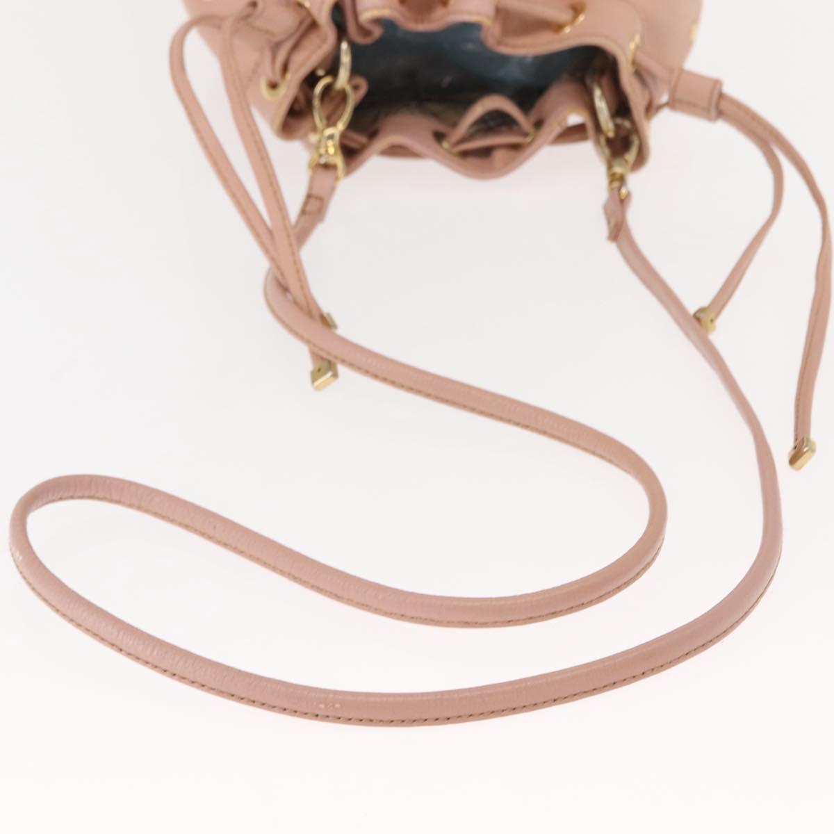 BURBERRY Blue Label Shoulder Bag Leather Pink Gold Auth 150199