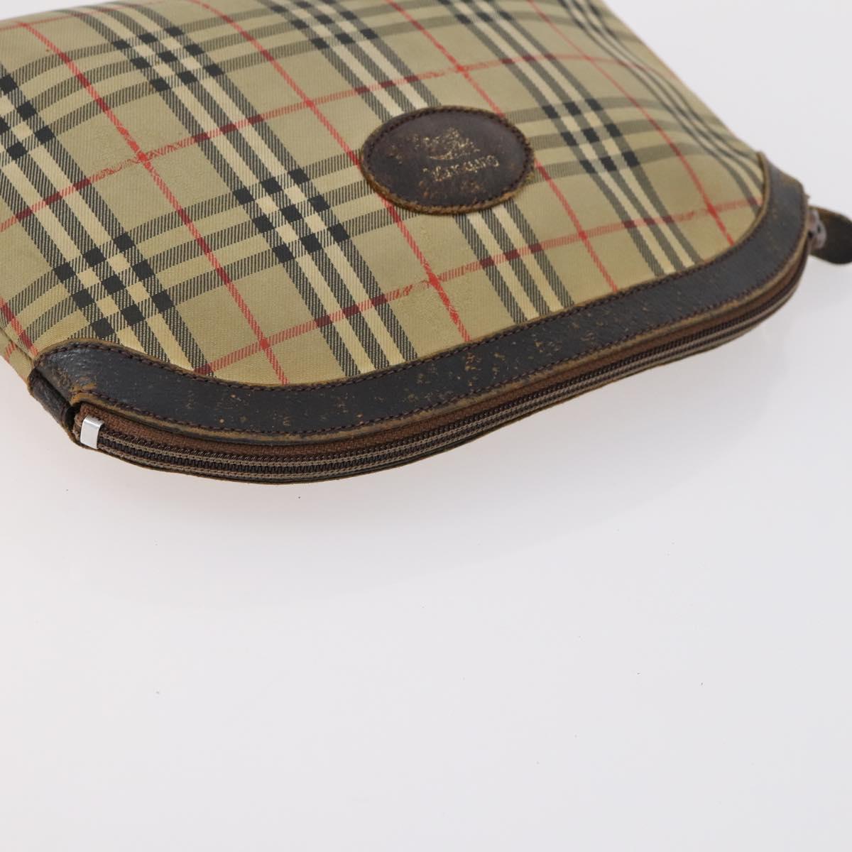 Burberrys Nova Check Boston Bag Canvas Leather 3 Set Beige Red Auth 150204