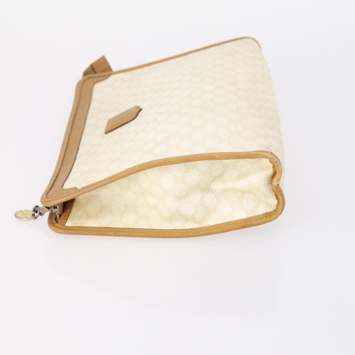 CELINE Macadam Canvas Clutch Bag PVC Leather 2 Set Brown Beige Auth 150205