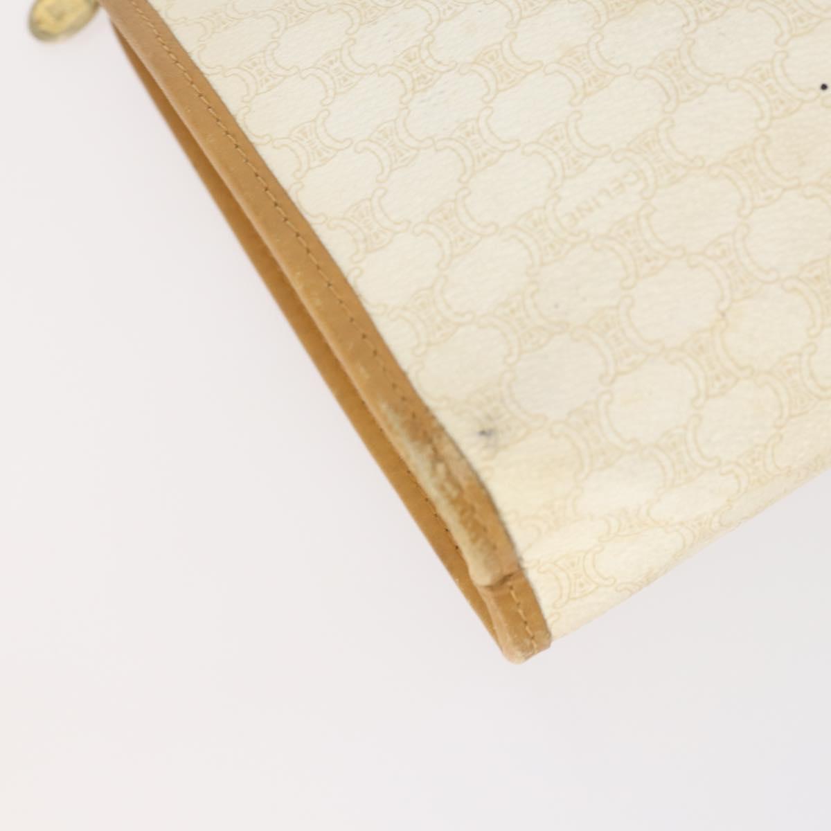 CELINE Macadam Canvas Clutch Bag PVC Leather 2 Set Brown Beige Auth 150205