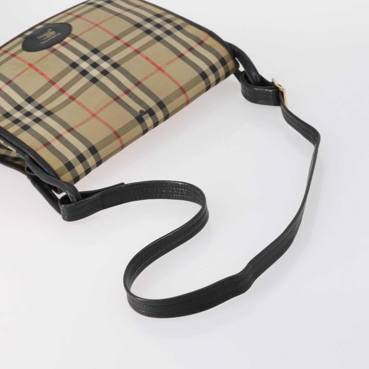 Burberrys Nova Check Shoulder Bag Canvas Leather 3 Set Beige Auth 150206