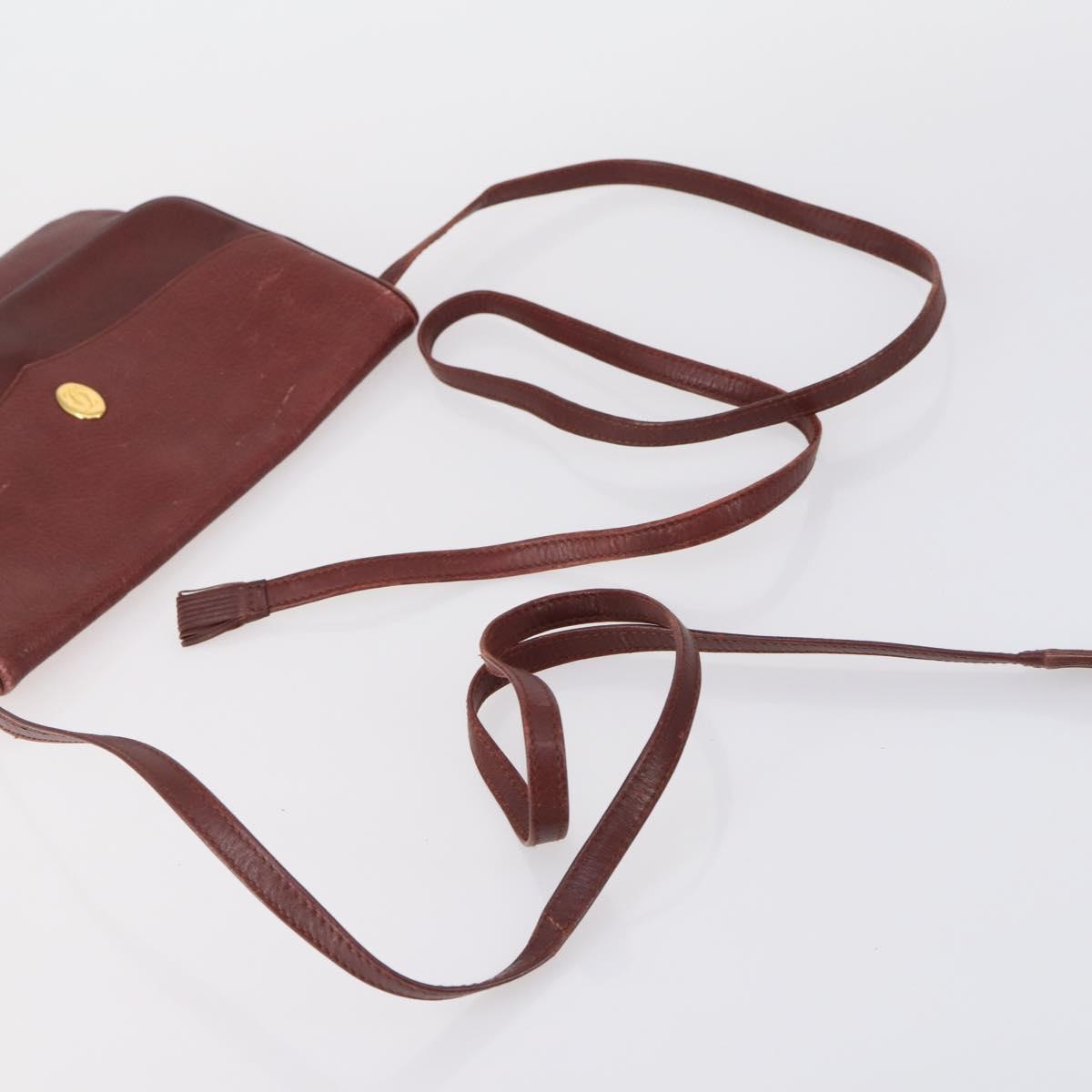 CARTIER Hermes Celine Bag Canvas Leather 3 Set Black Bordeaux Auth 150207