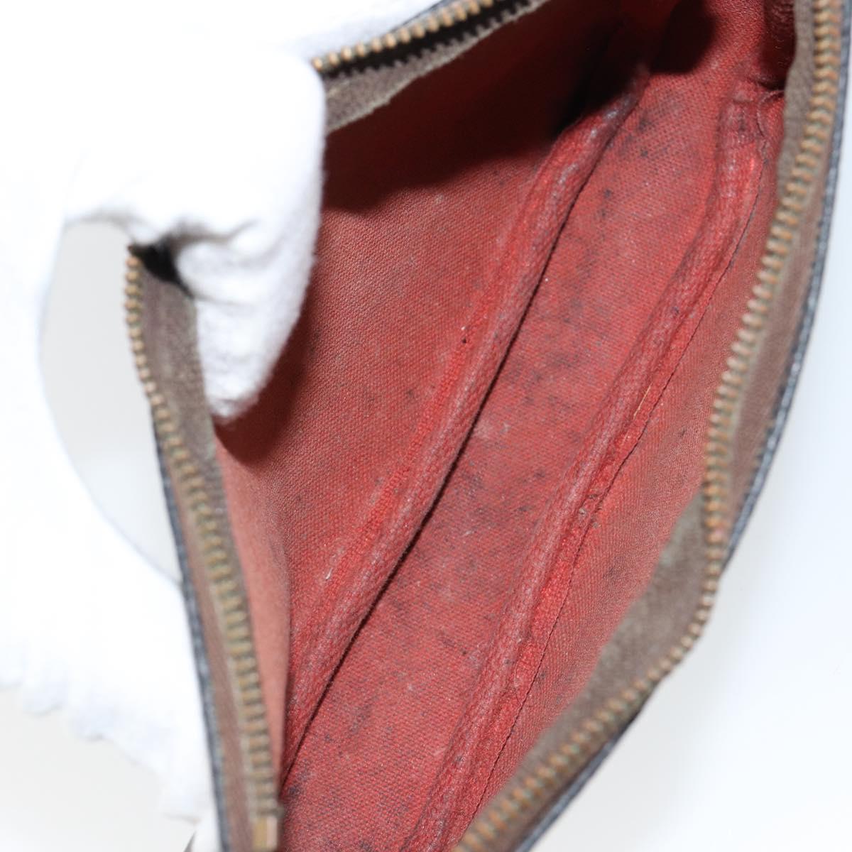 LOUIS VUITTON Damier Ebene Marais Pouch LV Auth 150258