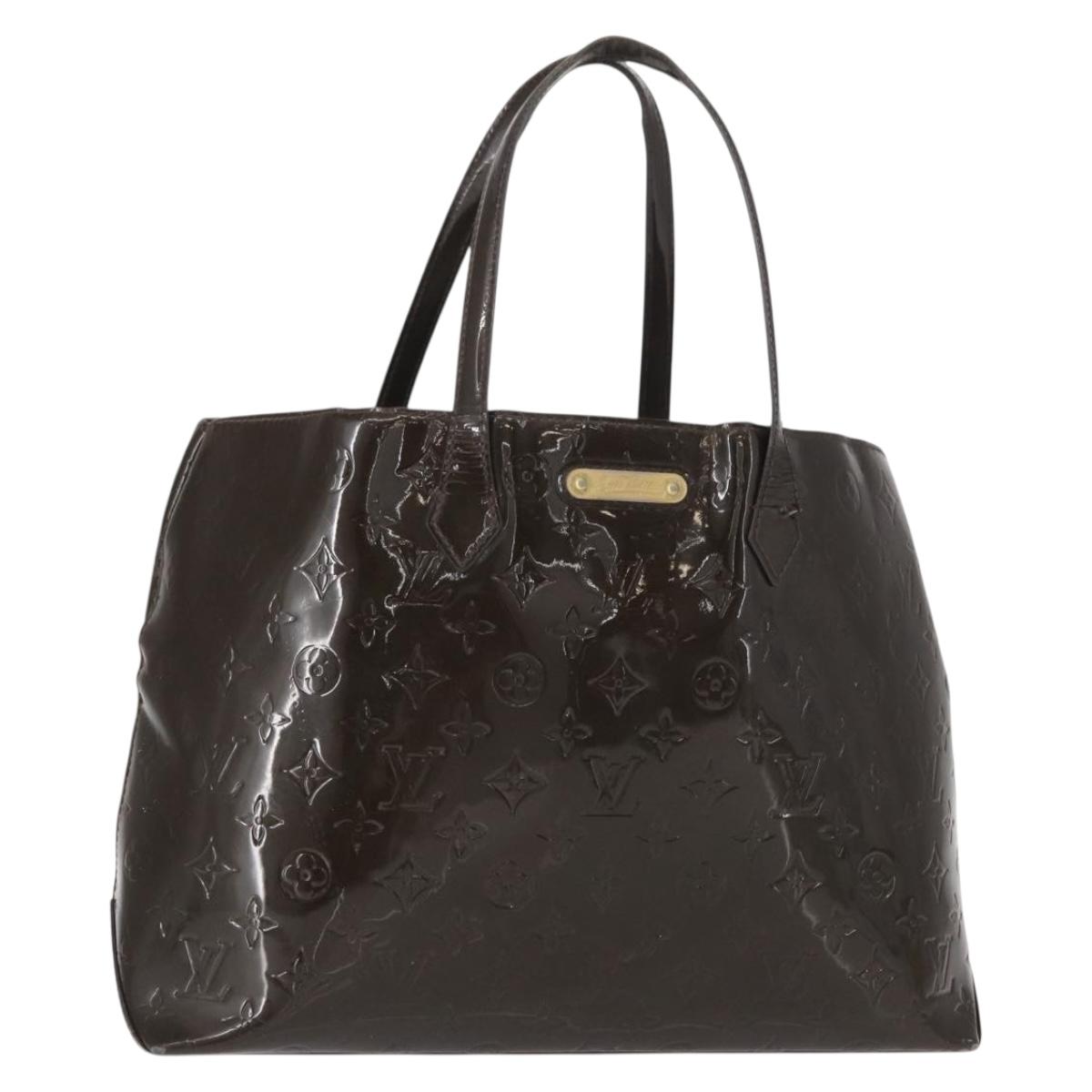 LOUIS VUITTON Monogram Vernis Wilshire MM Bag Terre Domble M91440 LV Auth 150262