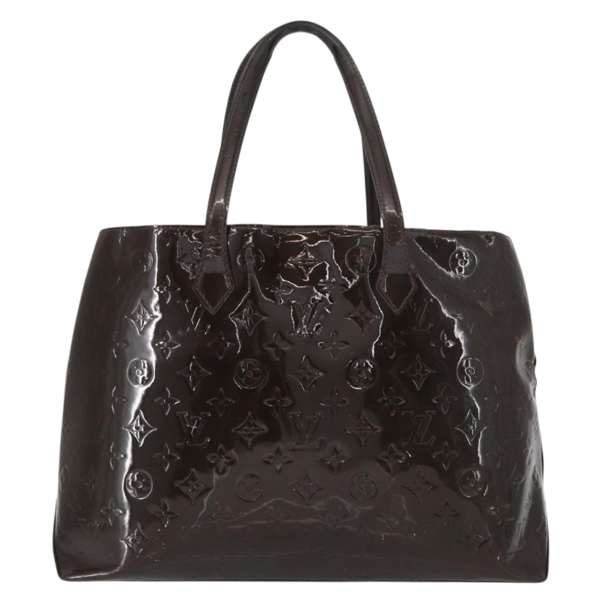 LOUIS VUITTON Monogram Vernis Wilshire MM Bag Terre Domble M91440 LV Auth 150262