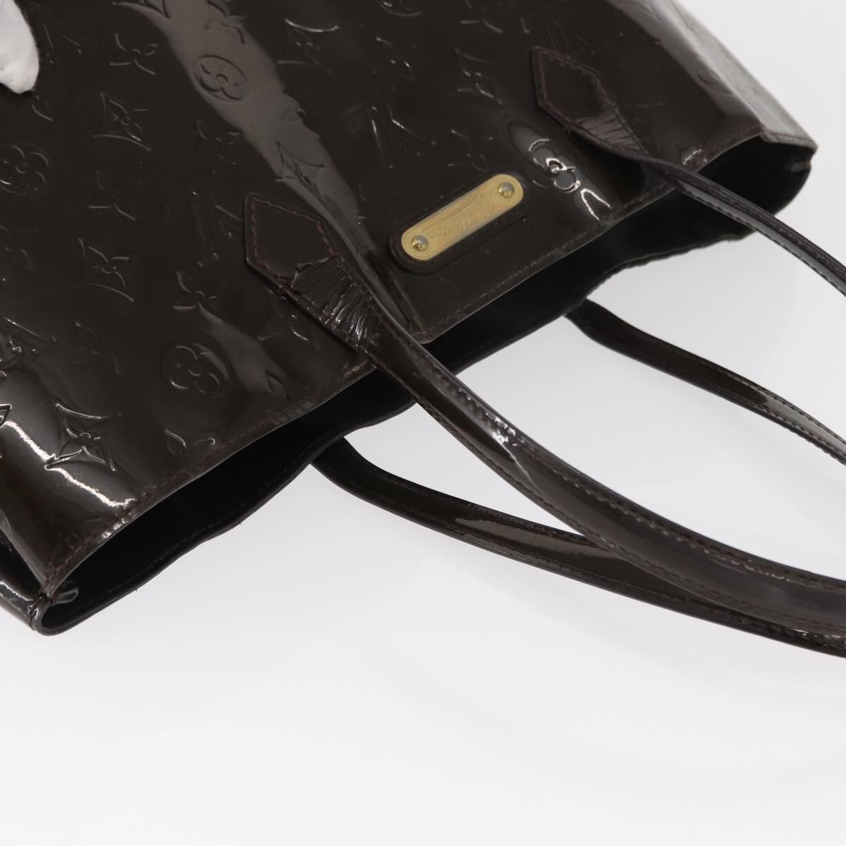 LOUIS VUITTON Monogram Vernis Wilshire MM Bag Terre Domble M91440 LV Auth 150262