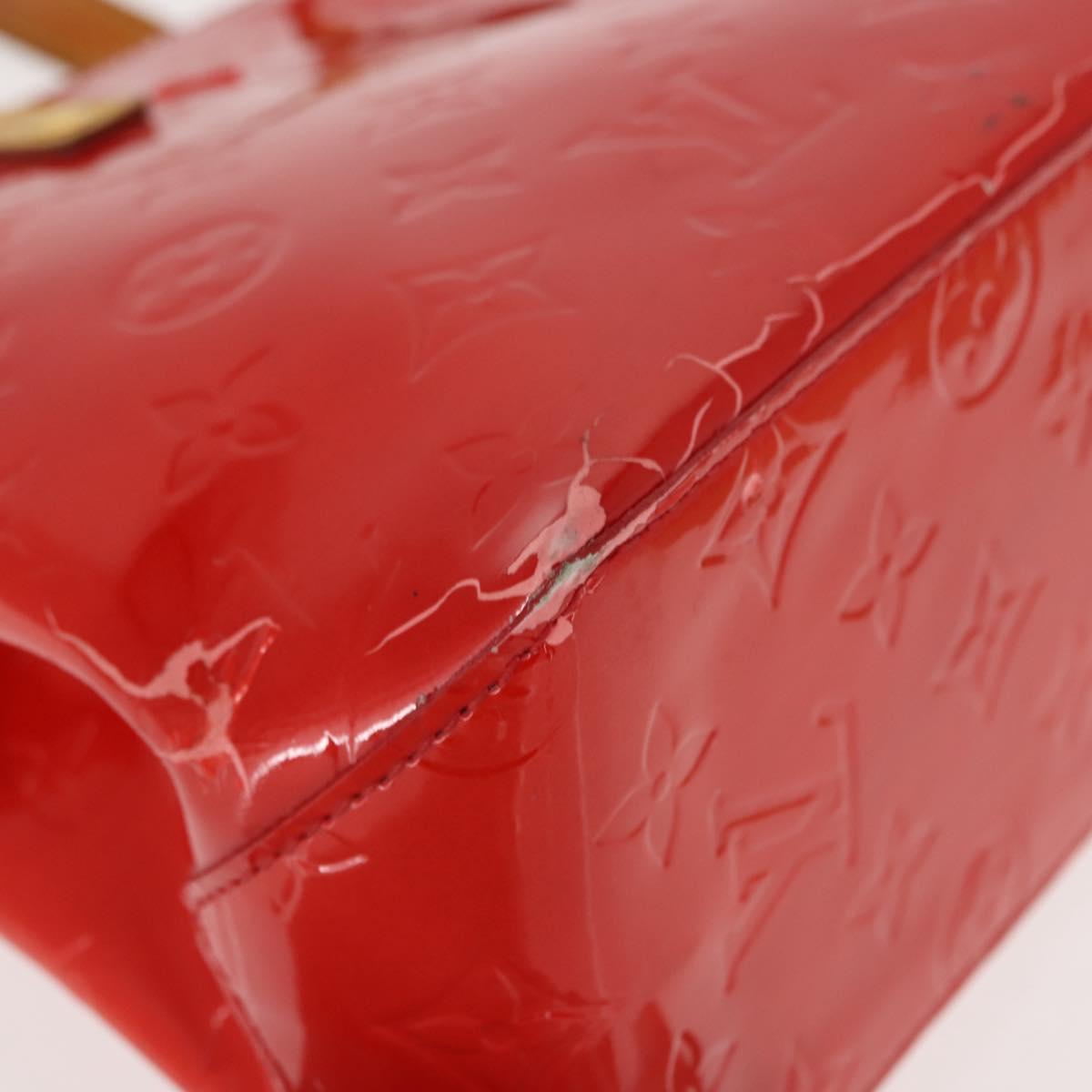 LOUIS VUITTON Monogram Vernis Reade PM Hand Bag Red Rouge M91088 LV Auth 150266