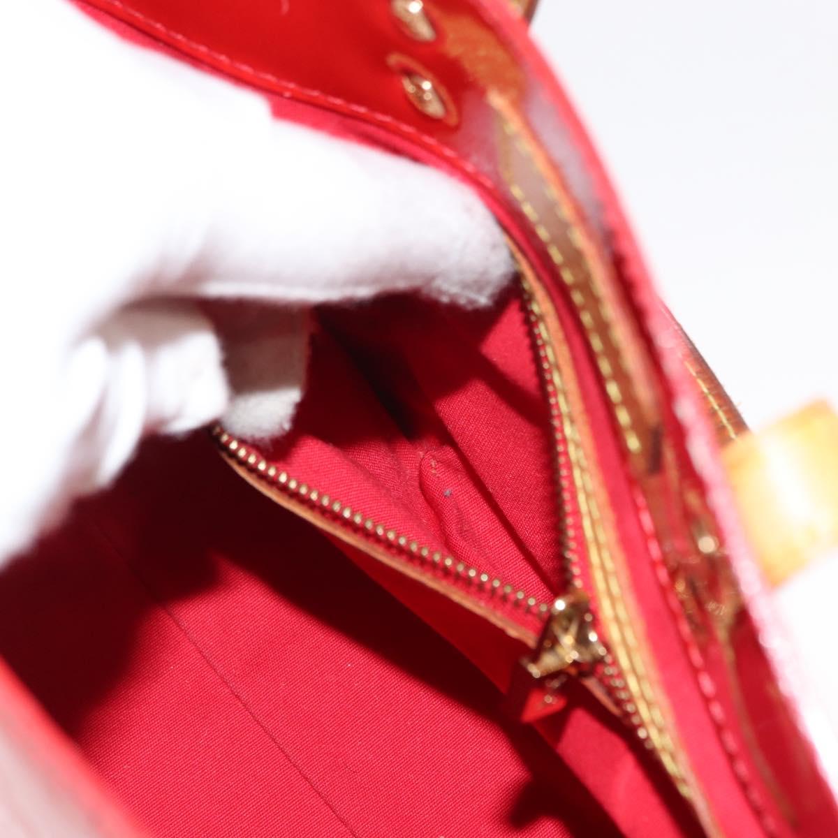 LOUIS VUITTON Monogram Vernis Reade PM Hand Bag Red Rouge M91088 LV Auth 150266