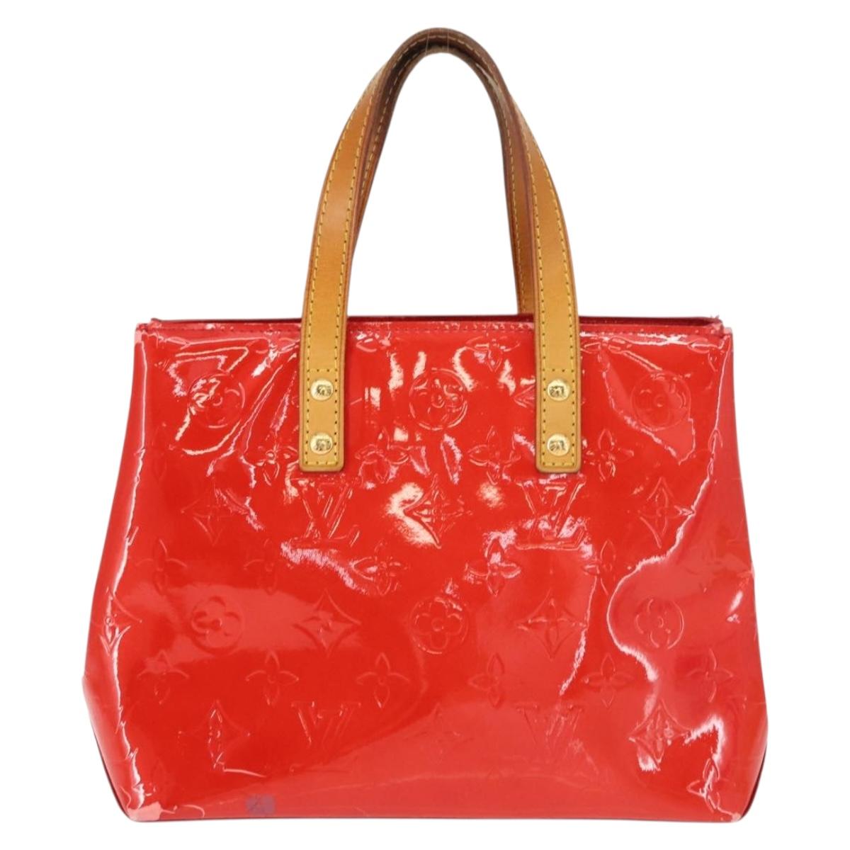 LOUIS VUITTON Monogram Vernis Reade PM Hand Bag Red Rouge M91088 LV Auth 150266
