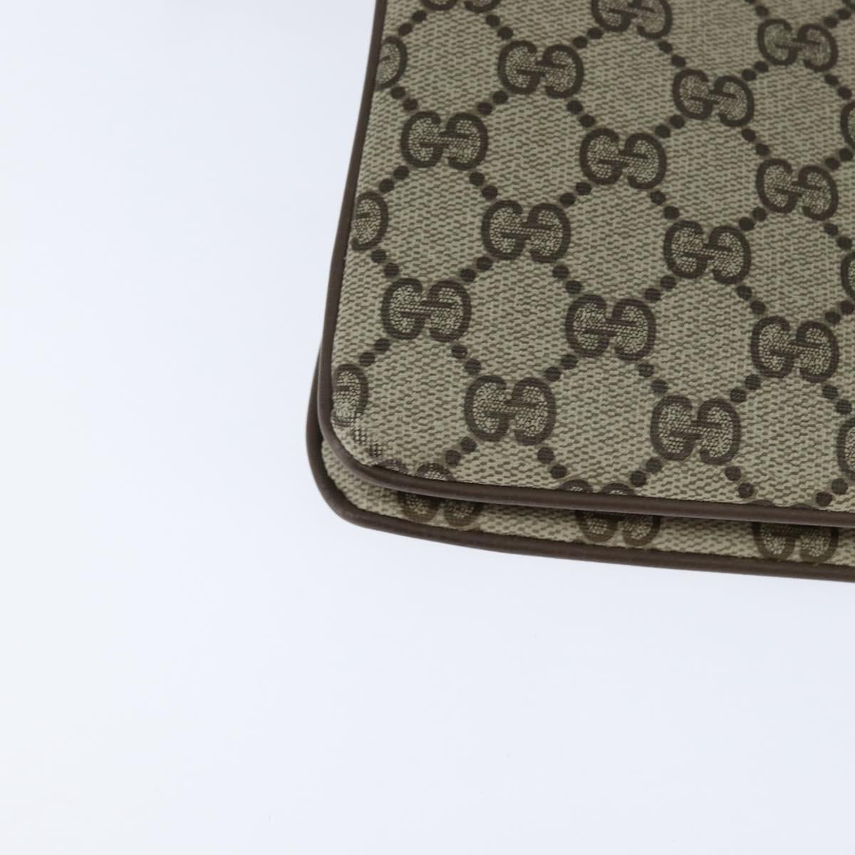 GUCCI GG Supreme Web Sherry Line Bag PVC Beige Gold 41 02 013 Auth 150271