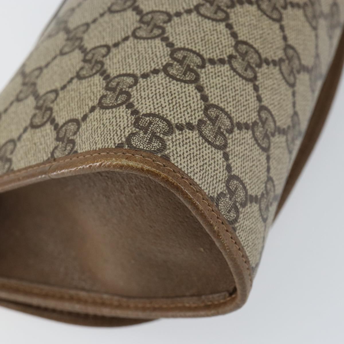 GUCCI GG Supreme Web Sherry Line Clutch Bag PVC Beige Gold 89 01 030 Auth 150272