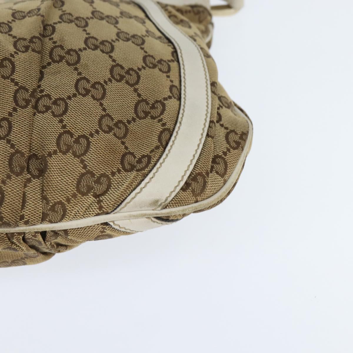 GUCCI GG Canvas Abbey Shoulder Bag Beige Gold 203257 Auth 150275
