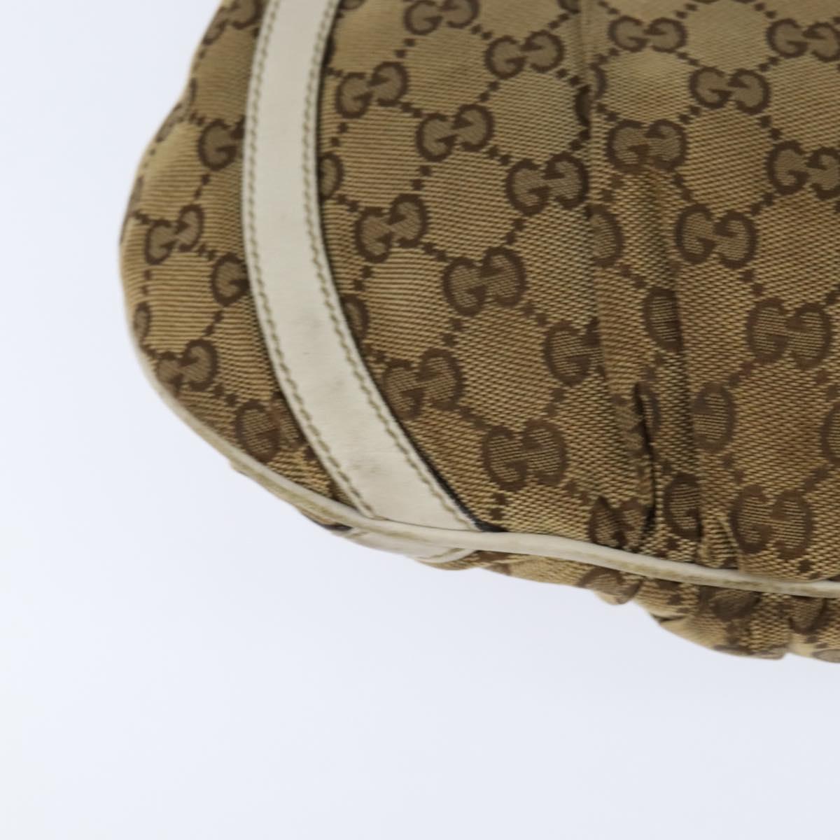 GUCCI GG Canvas Abbey Shoulder Bag Beige Gold 203257 Auth 150275