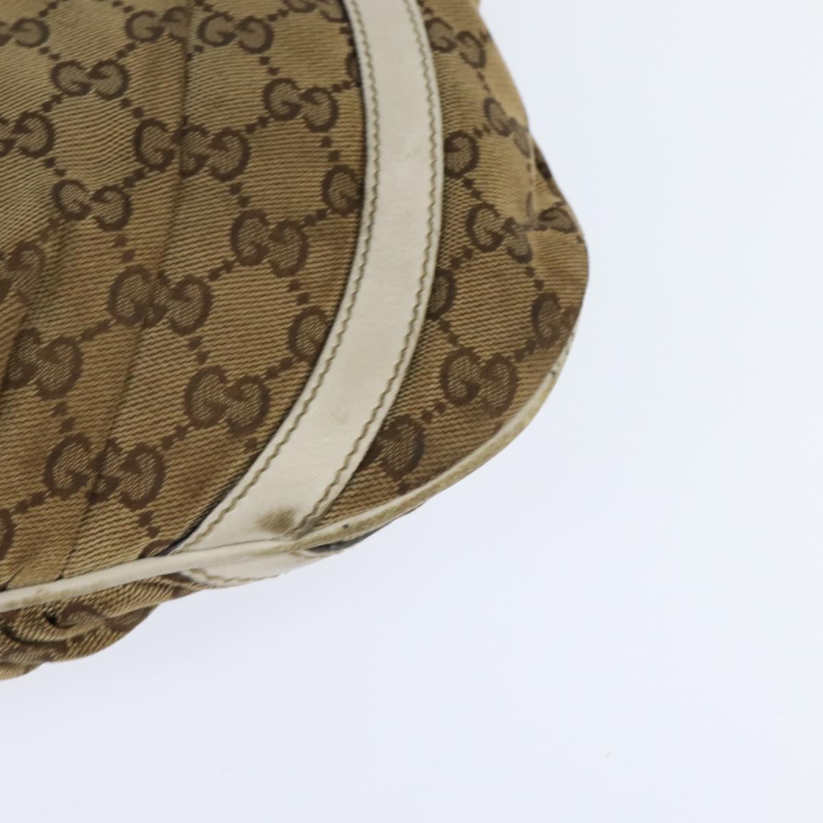 GUCCI GG Canvas Abbey Shoulder Bag Beige Gold 203257 Auth 150275