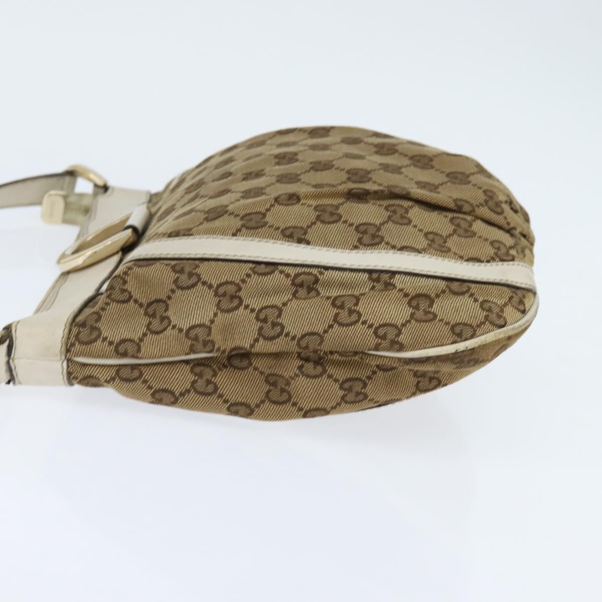 GUCCI GG Canvas Abbey Shoulder Bag Beige Gold 203257 Auth 150275