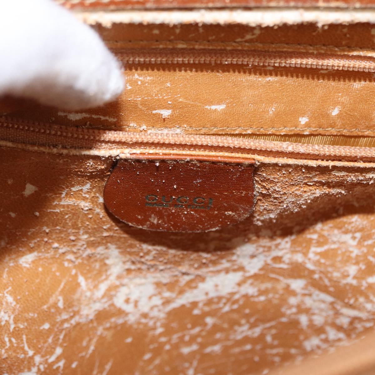 GUCCI Bamboo Hand Bag Leather 2way Brown Gold 002 2855 03222 0 Auth 150280