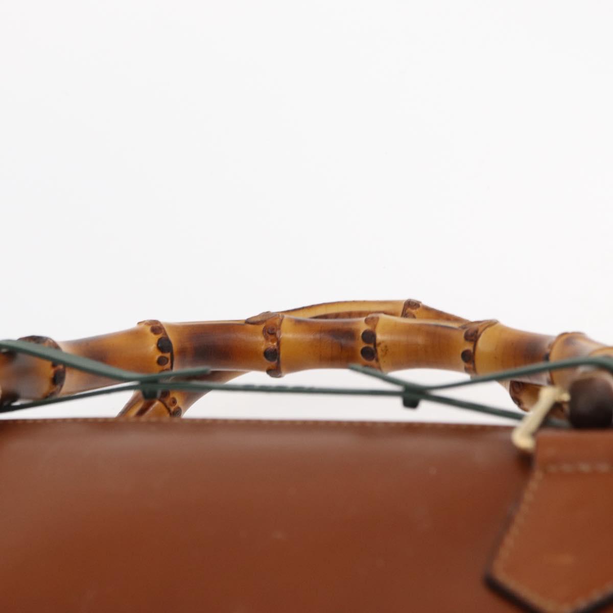 GUCCI Bamboo Hand Bag Leather 2way Brown Gold 002 2855 03222 0 Auth 150280