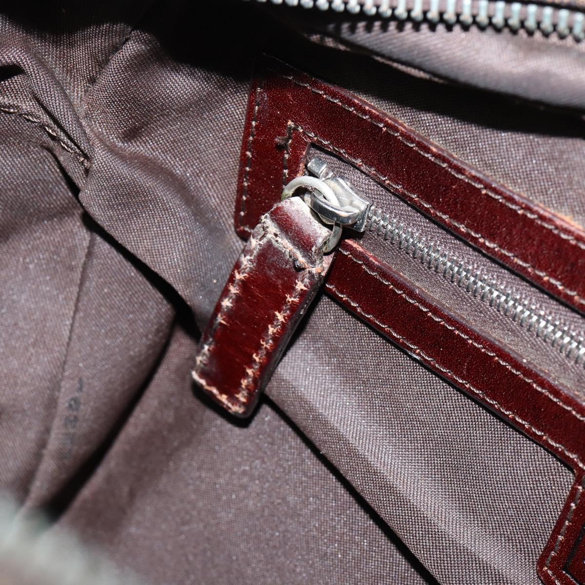 FENDI Zucca Canvas Boston Bag Black Brown Auth 150282