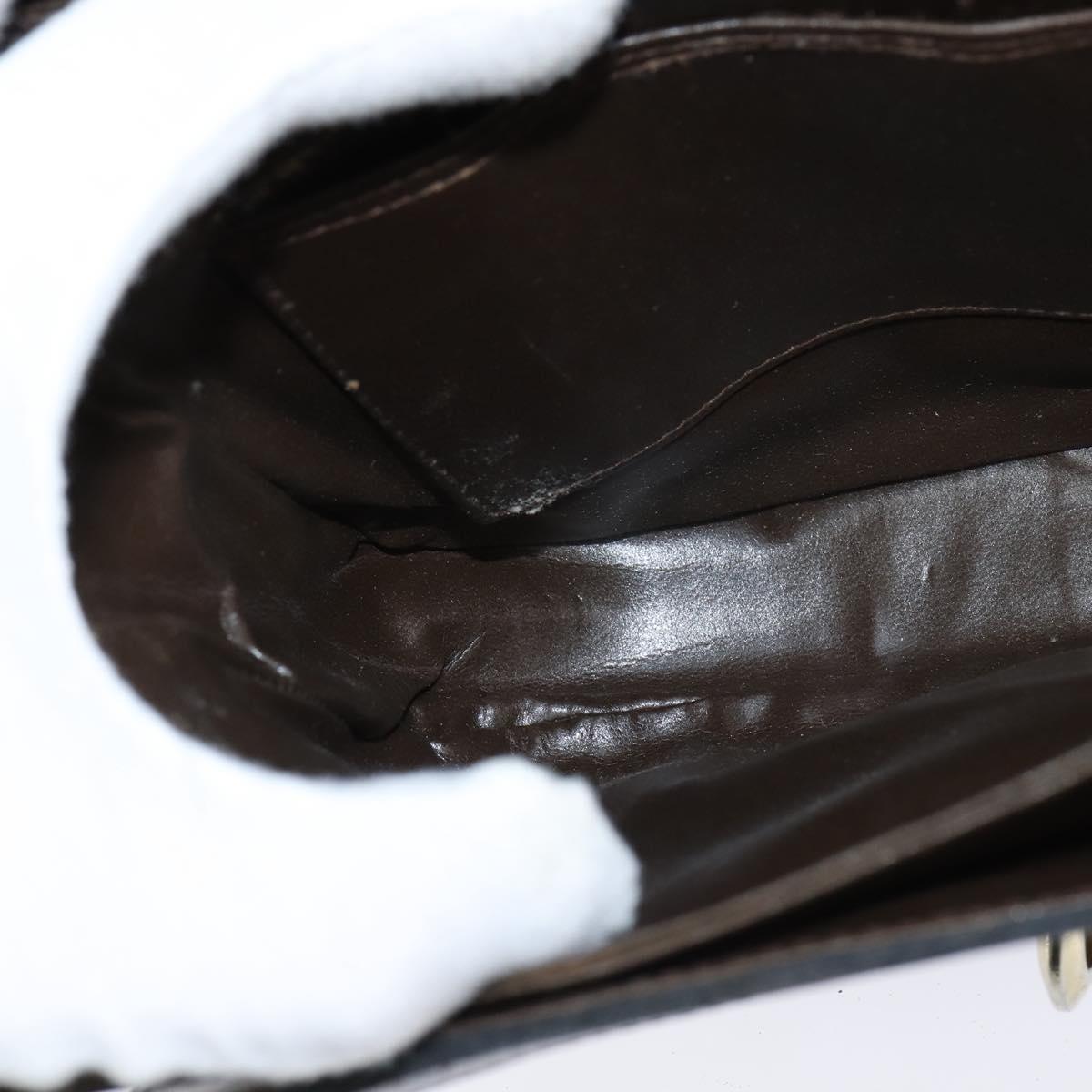 FENDI Zucca Canvas Shoulder Bag Black Brown Auth 150285