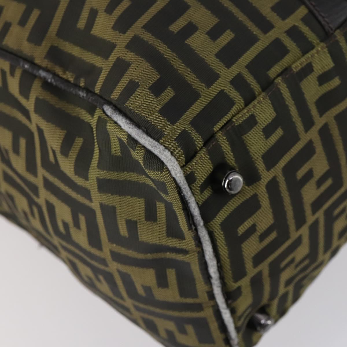 FENDI Zucca Canvas Tote Bag Black Brown Auth 150286