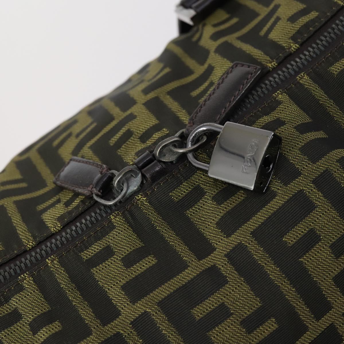 FENDI Zucca Canvas Tote Bag Black Brown Auth 150286