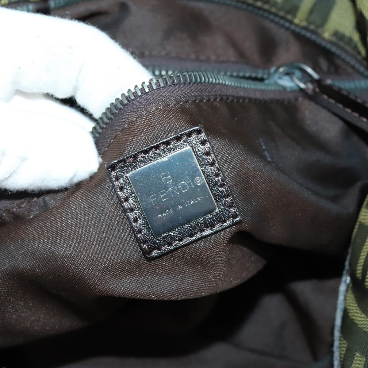 FENDI Zucca Canvas Tote Bag Black Brown Auth 150286