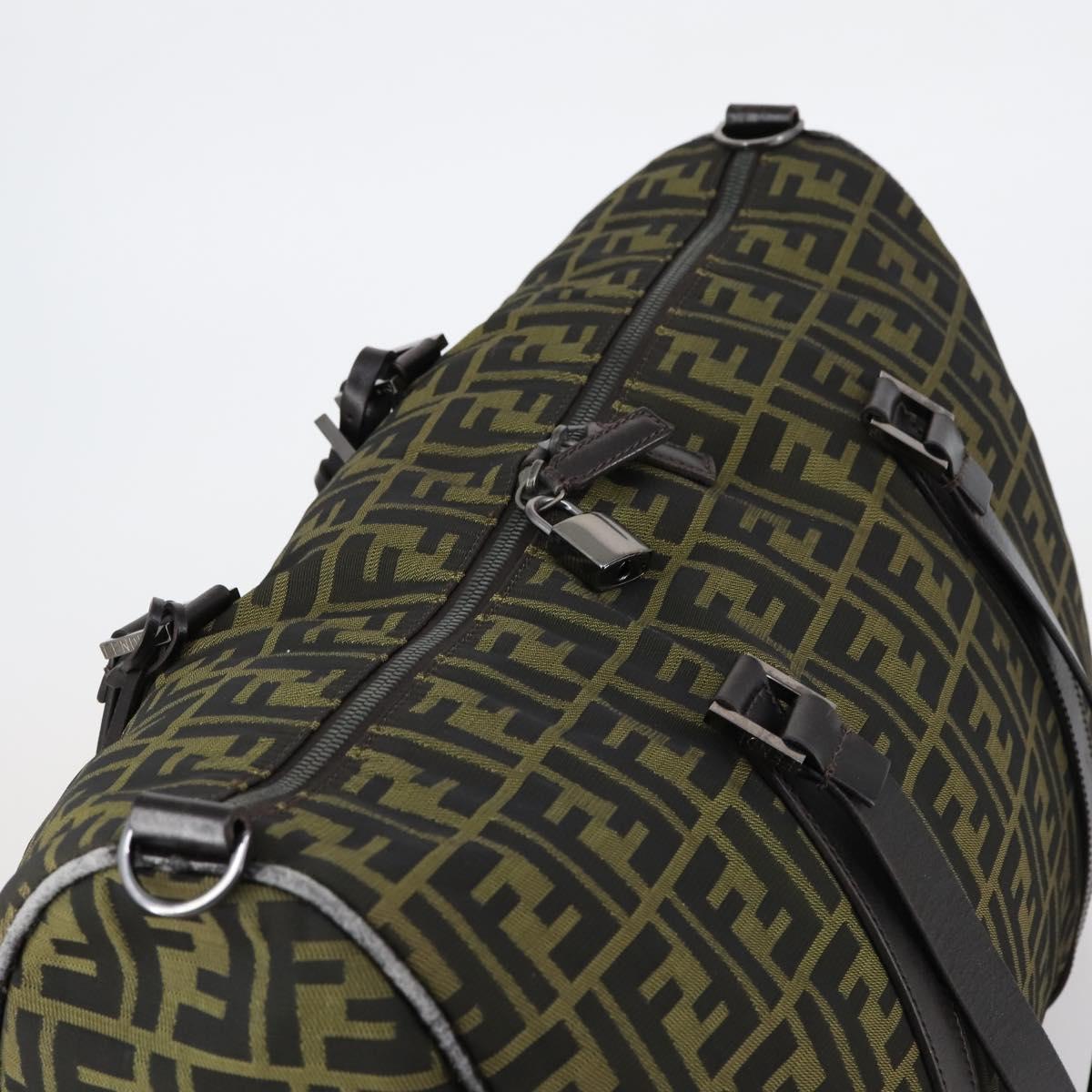 FENDI Zucca Canvas Tote Bag Black Brown Auth 150286