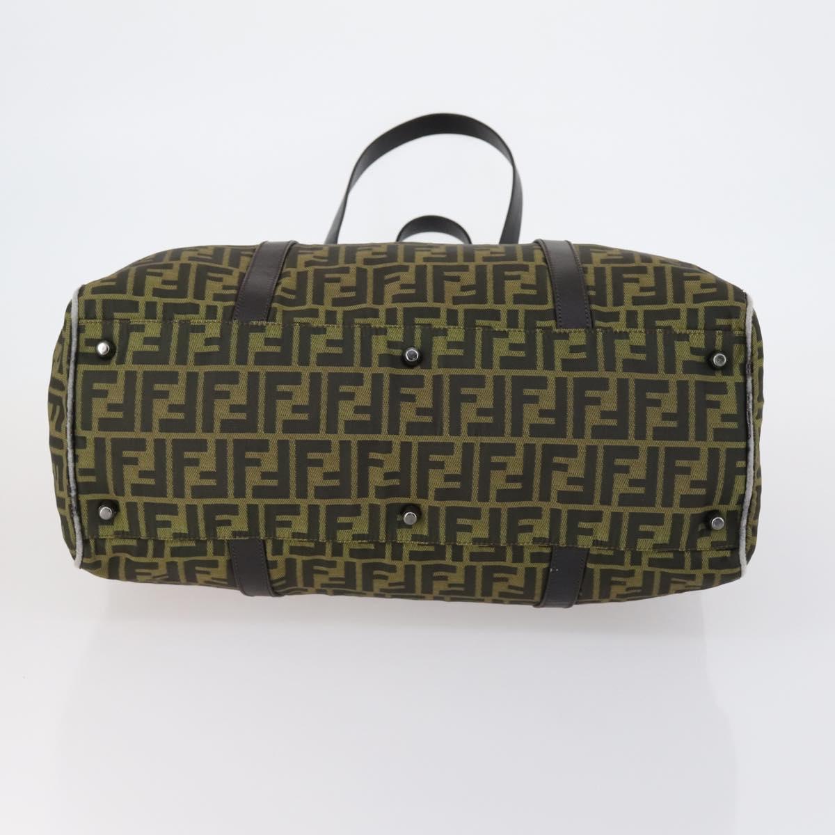 FENDI Zucca Canvas Tote Bag Black Brown Auth 150286