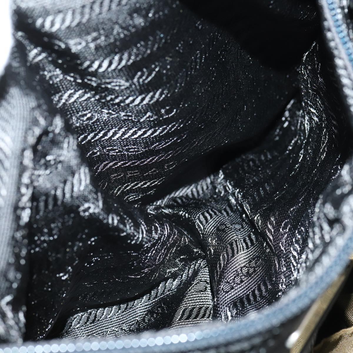 PRADA Backpack Nylon Khaki Silver Auth 150289