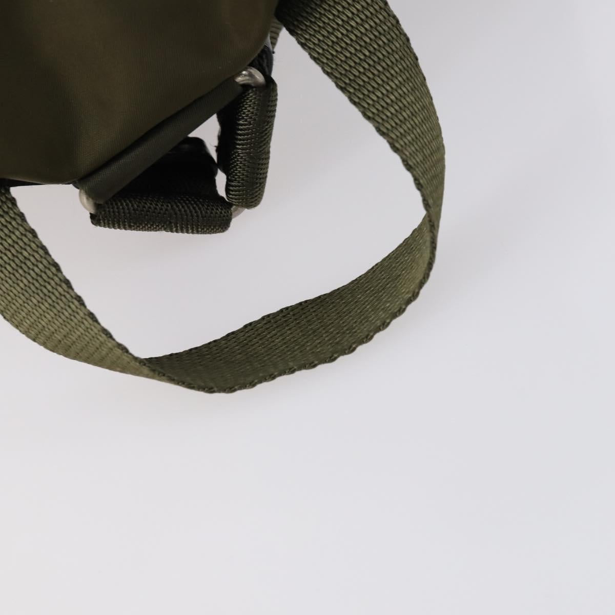 PRADA Backpack Nylon Khaki Silver Auth 150289