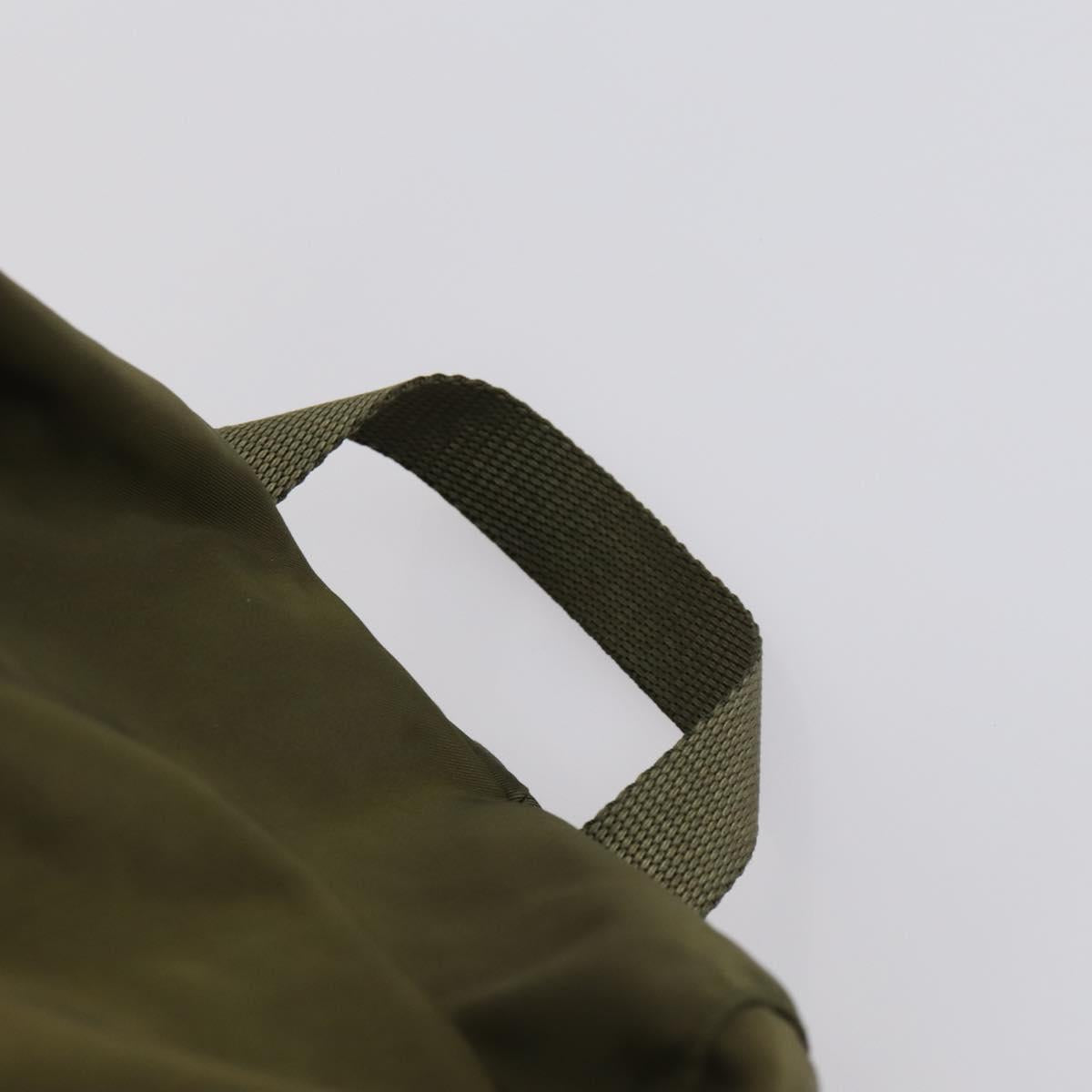 PRADA Backpack Nylon Khaki Silver Auth 150289