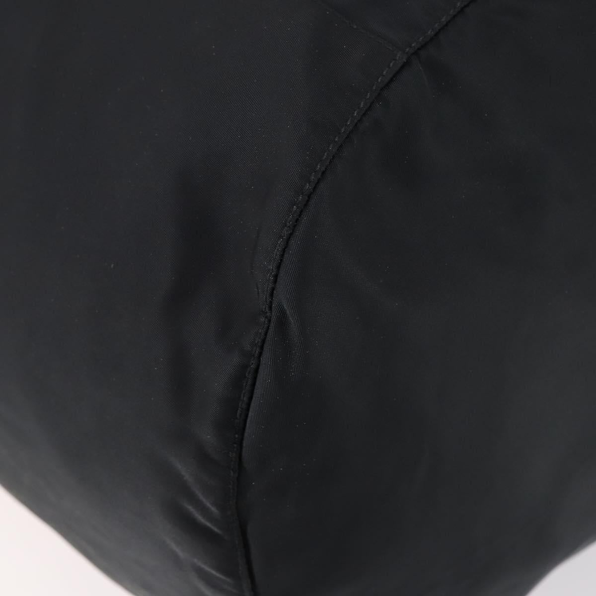 PRADA Boston Bag Nylon 2way Black Silver Auth 150290