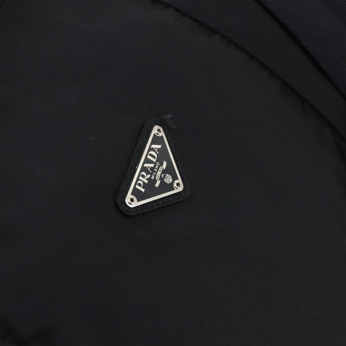 PRADA Boston Bag Nylon 2way Black Silver Auth 150290