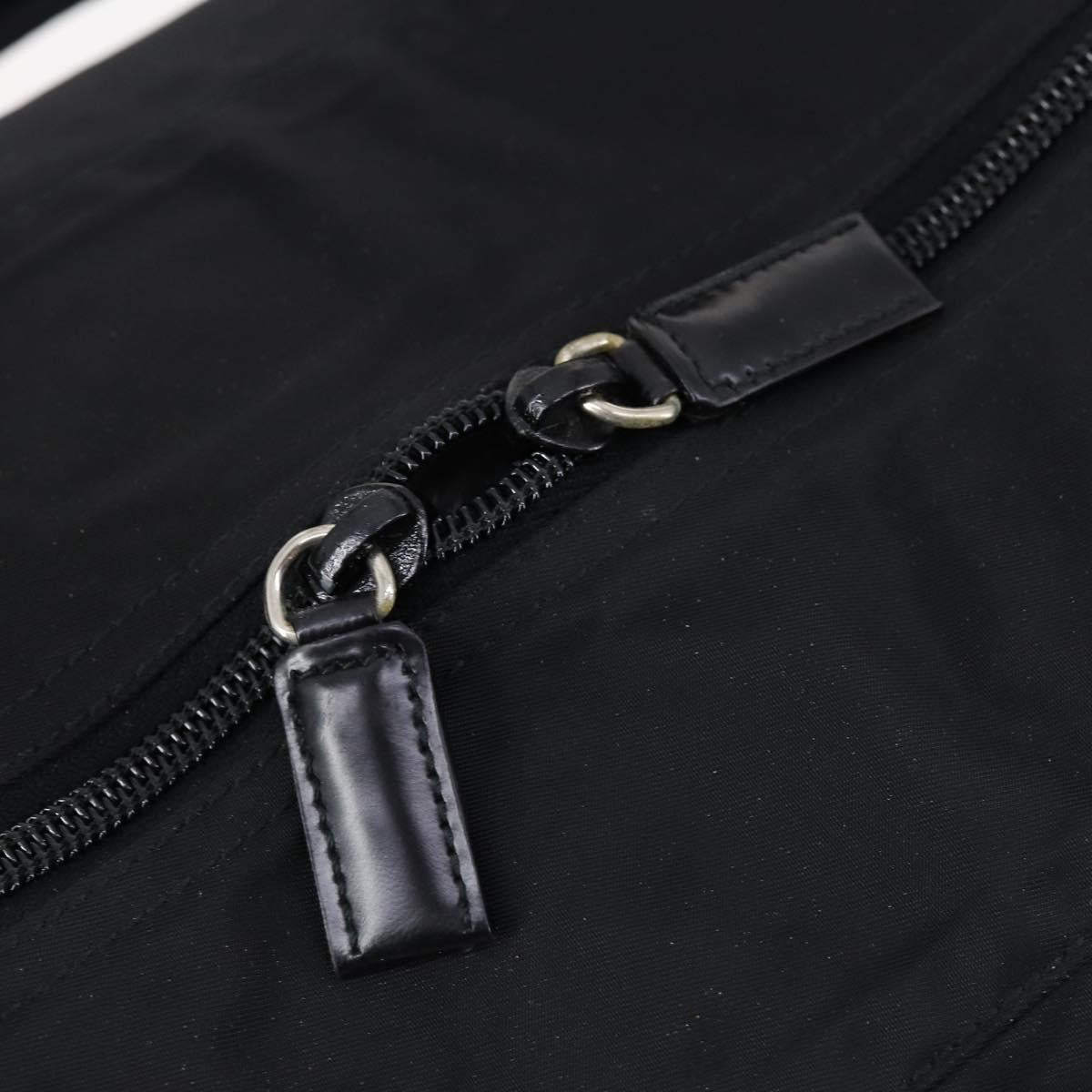 PRADA Boston Bag Nylon 2way Black Silver Auth 150290