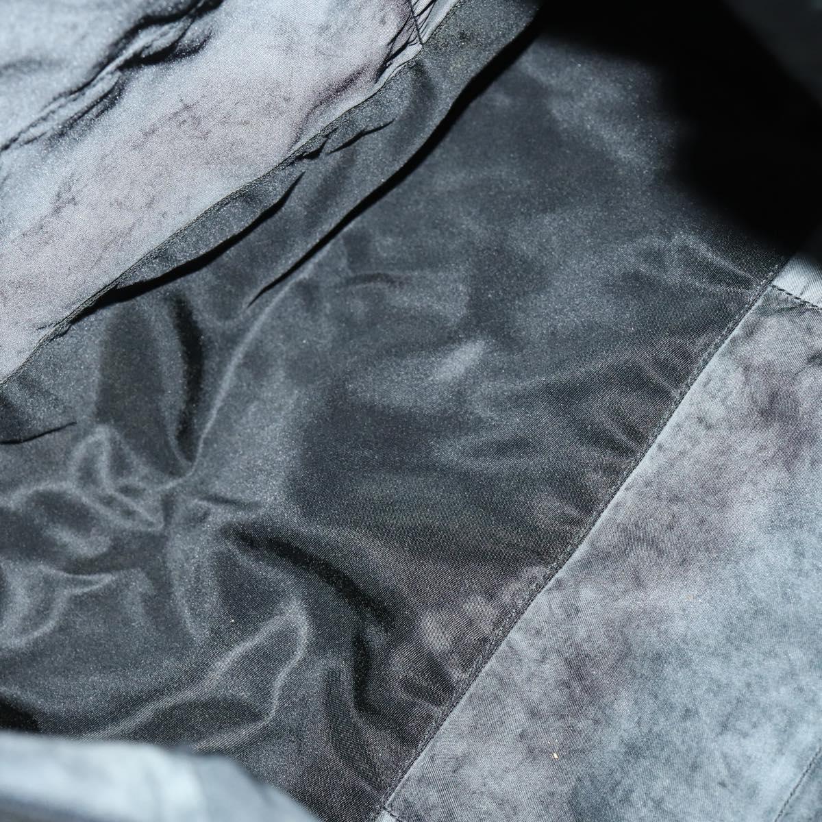 PRADA Boston Bag Nylon 2way Black Silver Auth 150290