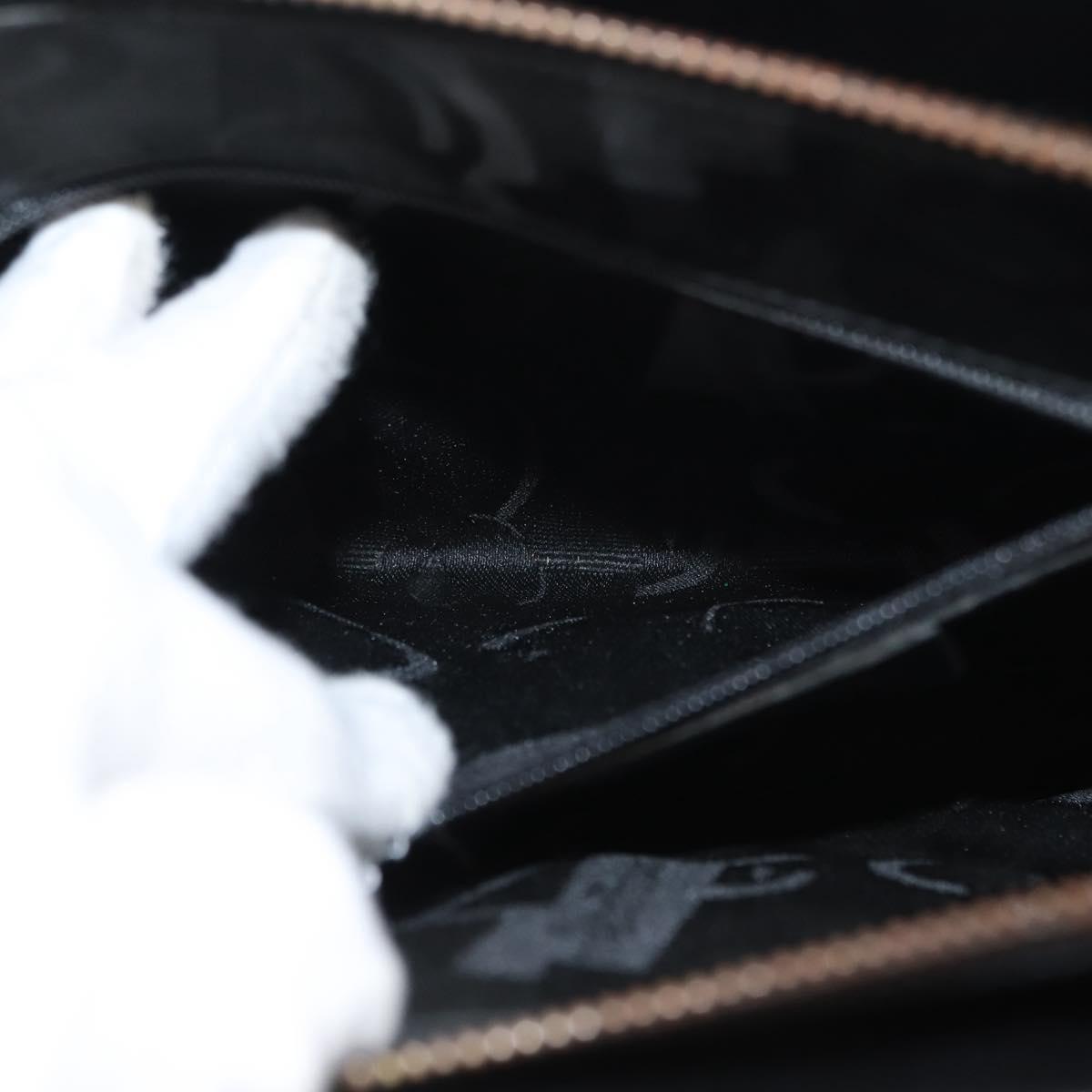 Salvatore Ferragamo Gancini Shoulder Bag Leather Black Gold Auth 150293